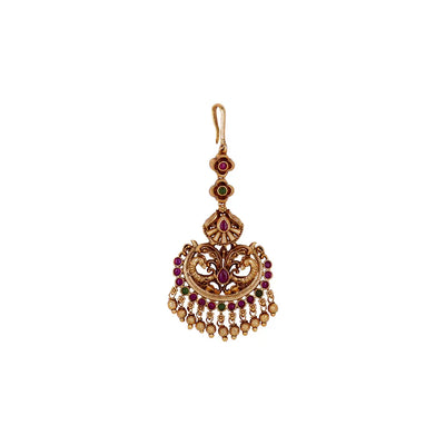 Antique Peacock Temple Maang Tikka T-2