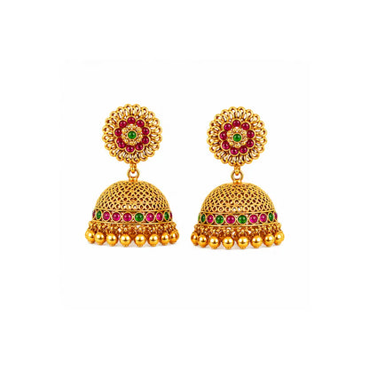 Antique Temple Pendant Set Traditional Gold-Plated V-642