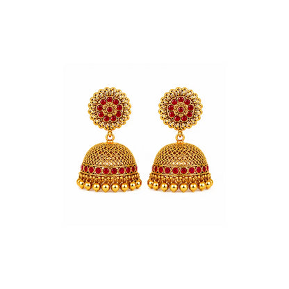 Antique Temple Pendant Set Traditional Gold-Plated V-642