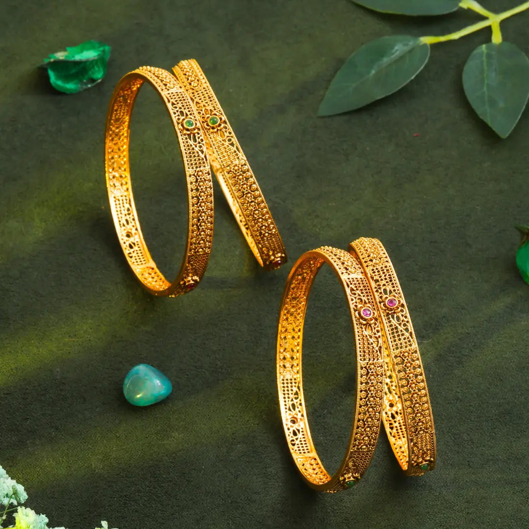 Carved Antique Temple Bangle V-1828