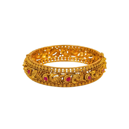 Shobha Kankana Kada Bangle | Gold-Plated Splendour Temple Bangle J-274
