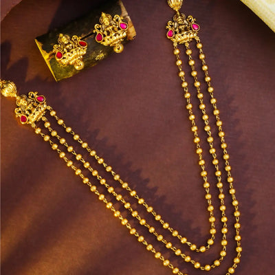 Antique Three-Layer Lakshmi Necklace Set T-50