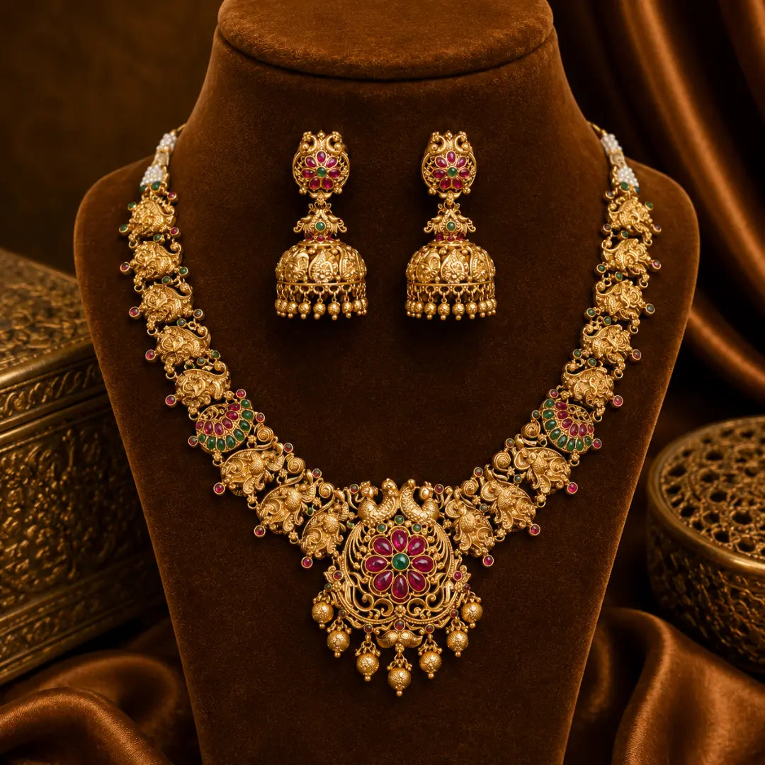 Swarna Sri Necklace Set  V-757N