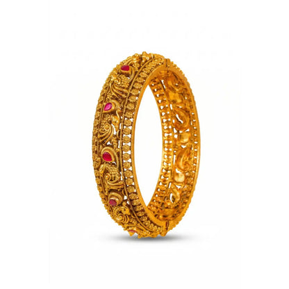 Shobha Kankana Kada Bangle | Gold-Plated Splendour Temple Bangle J-274