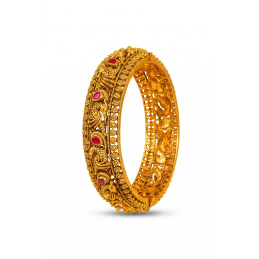 Shobha Kankana Kada Bangle | Gold-Plated Splendour Temple Bangle J-274