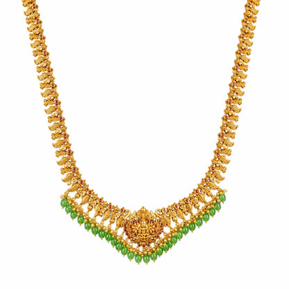 Kamakshi Shobha Haram Long Necklace Set | Gold-Plated Temple Jewellery