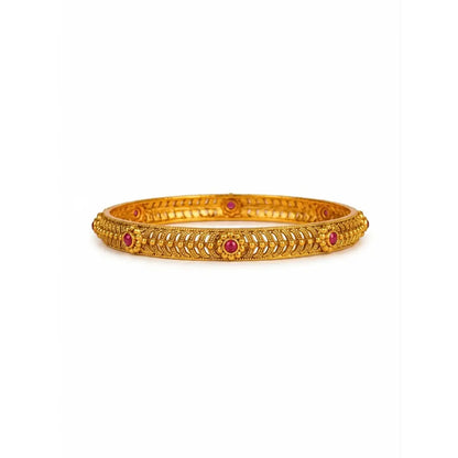 Kamakshi Shobha Paired Bangle | Gold-Plated Kanchipuram Goddess Bangle Set V-2565