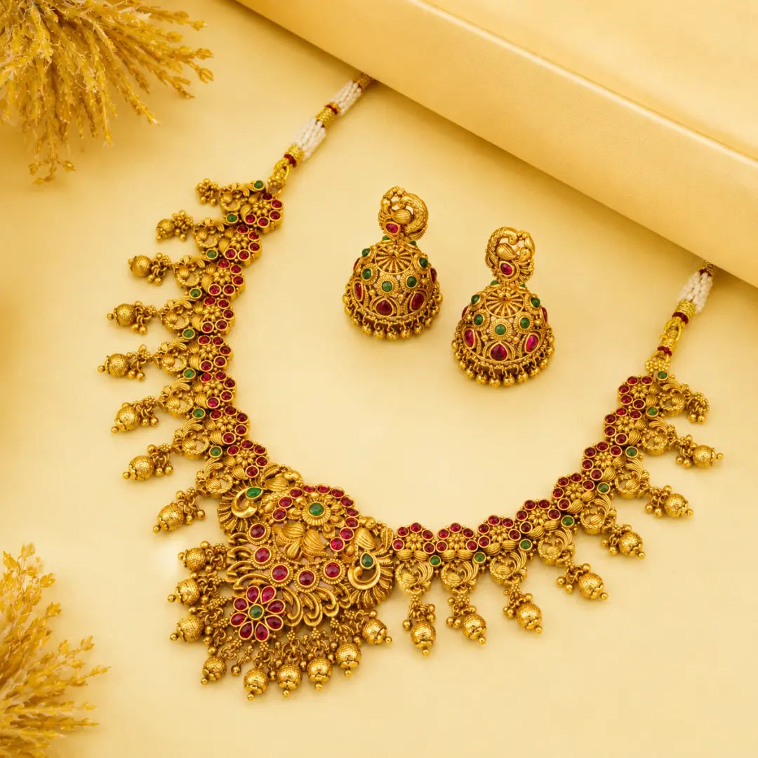 Tejasvi Temple Necklace Set V-873