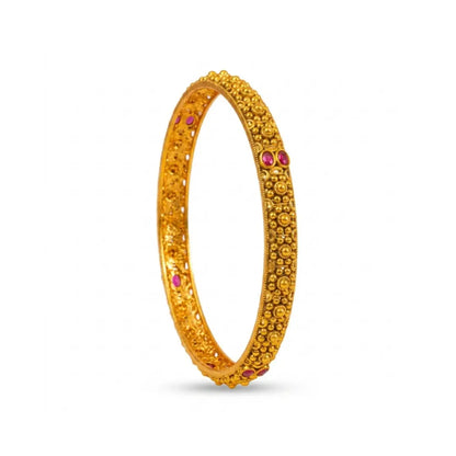 Mangala Kankana Paired Bangle | Gold-Plated Auspicious Temple Bangle Set