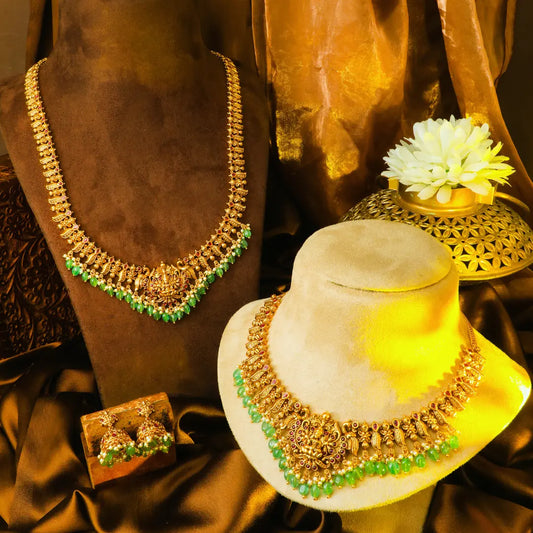 Sharada Vilasam Combo Necklace Set | Gold-Plated Temple Jewellery
