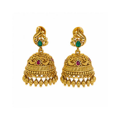 Heritage Temple Gold-Plated Bridal Jhumka R-1301