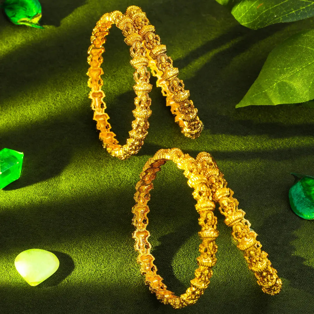 Antique Finish Gold Plated Bangles K-1002