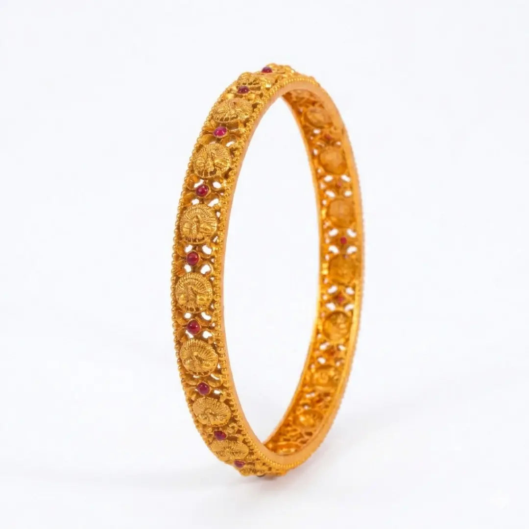 Dasavathara Paired Bangle | Gold-Plated Ten Avatars Temple Bangle Set