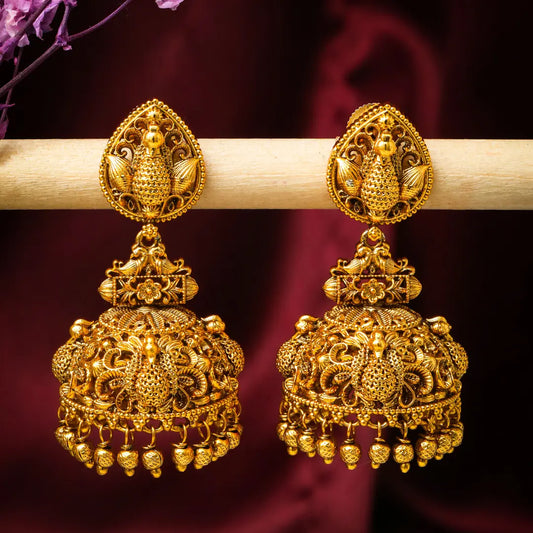 Antique Peacock Jhumka R-1275