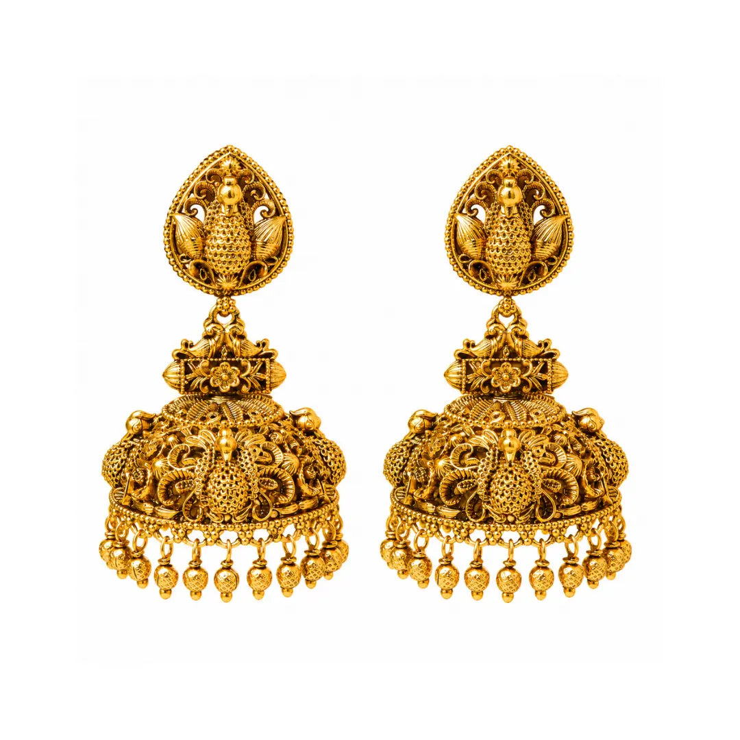 Antique Peacock Jhumka R-1275