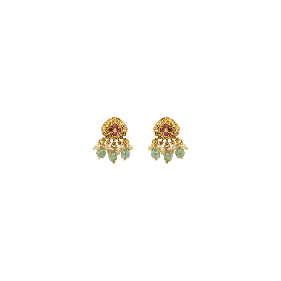 Peacock & Flower Deisgn Temple Haaram Design T-49