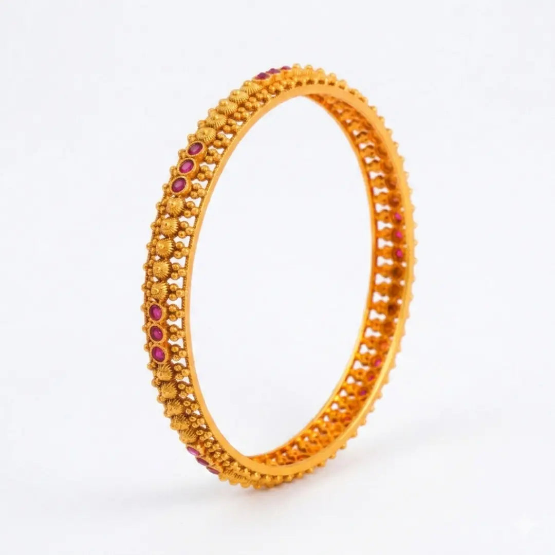 Thiruvabharana Kaappu Paired Bangle | Gold-Plated Sacred Deity Bangle Set V-2486