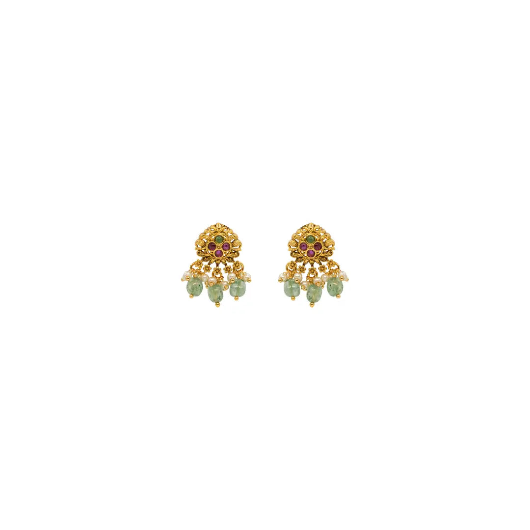 Peacock & Flower Deisgn Temple Haaram Design T-49
