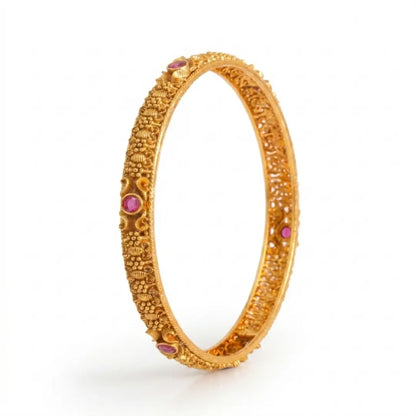 Andal Pushpa Kankana Paired Bangle | Gold-Plated Goddess Flower Bangle Set