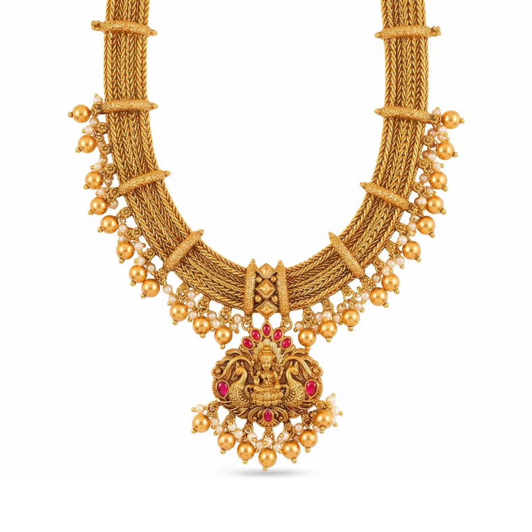 Antique Lakshmi Temple Necklace for South Indian Bridal Jewellery