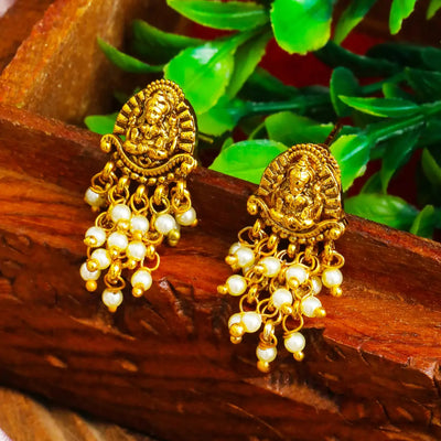 Temple Jewellery Gold Plated Bali Earrings | South Indian Bridal Style