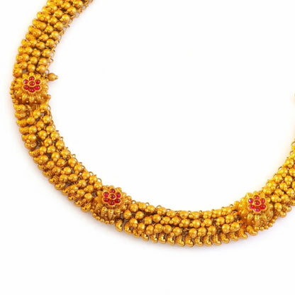 Heritage Temple Jewellery Short Necklace Set for South Indian Bridal
