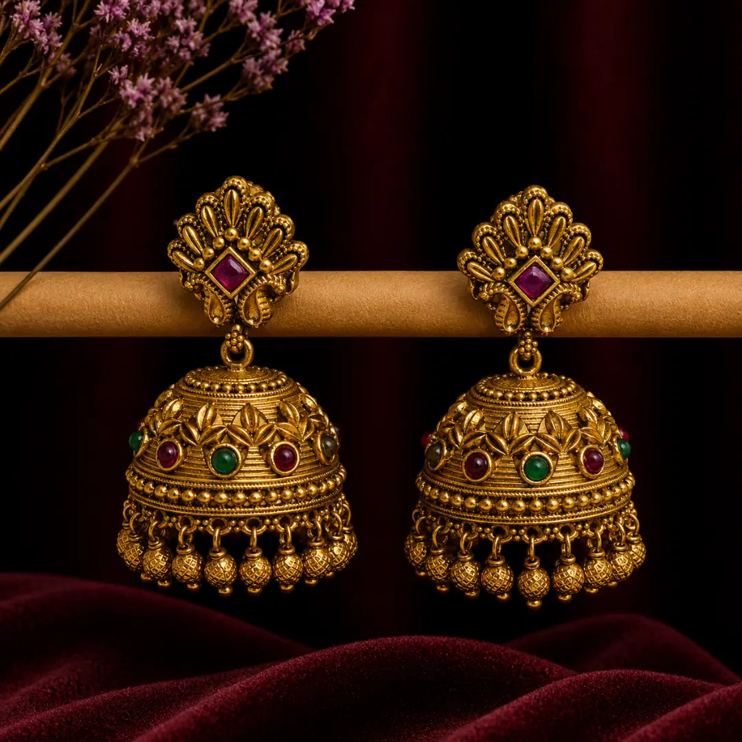 Royal Bloom Leaf Jhumka R-1157