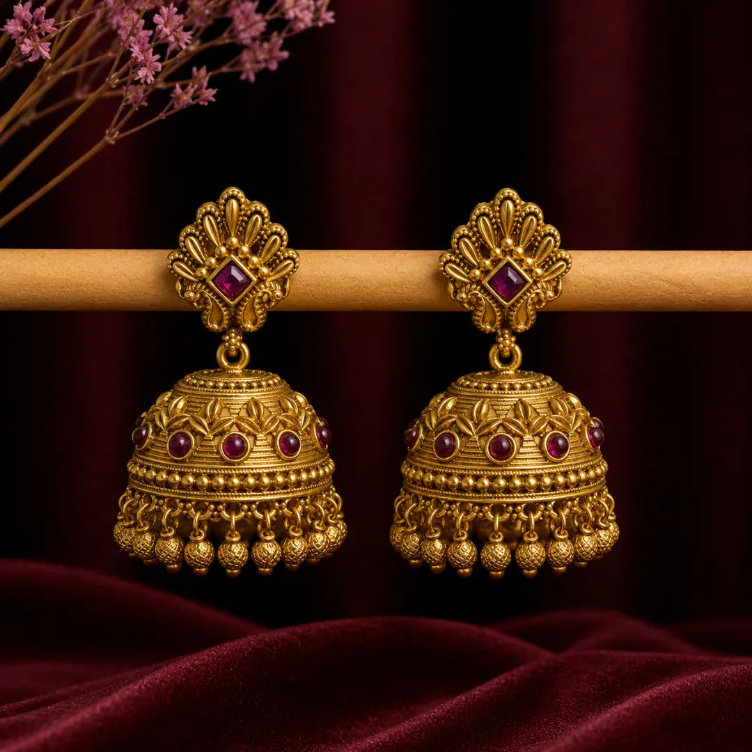 Royal Bloom Leaf Jhumka R-1157
