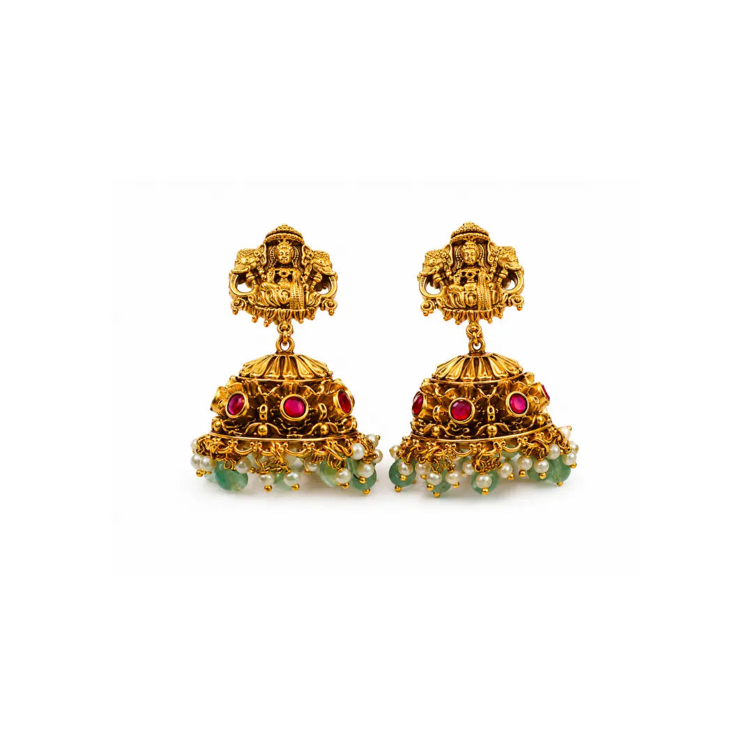 Rajeshwari Long Haram | Gold-Plated Queen Goddess Temple Necklace J-973