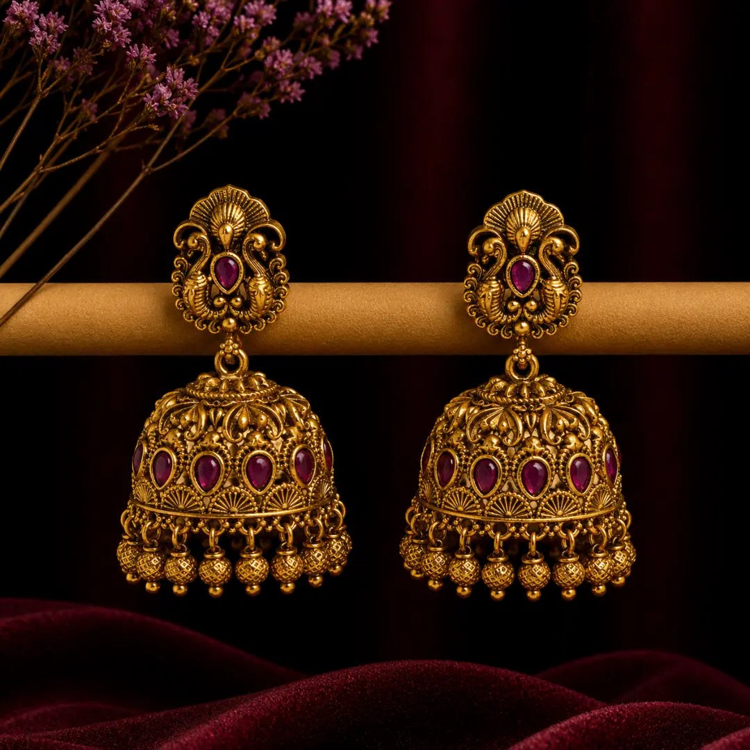 Majestic Peacock Glow Jhumka R-1163