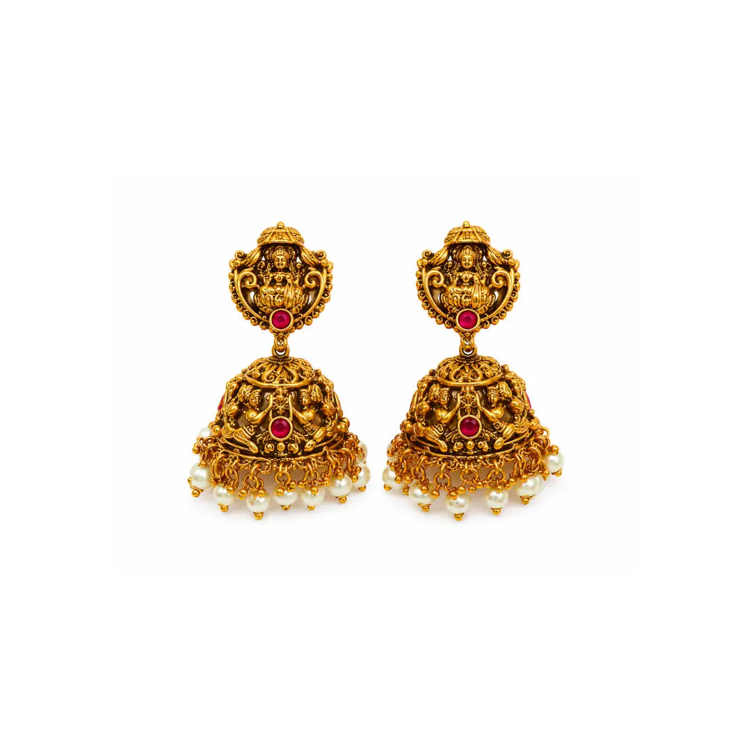 Panchamukhi Haram | Gold-Plated Five Face Temple Necklace Set J-969