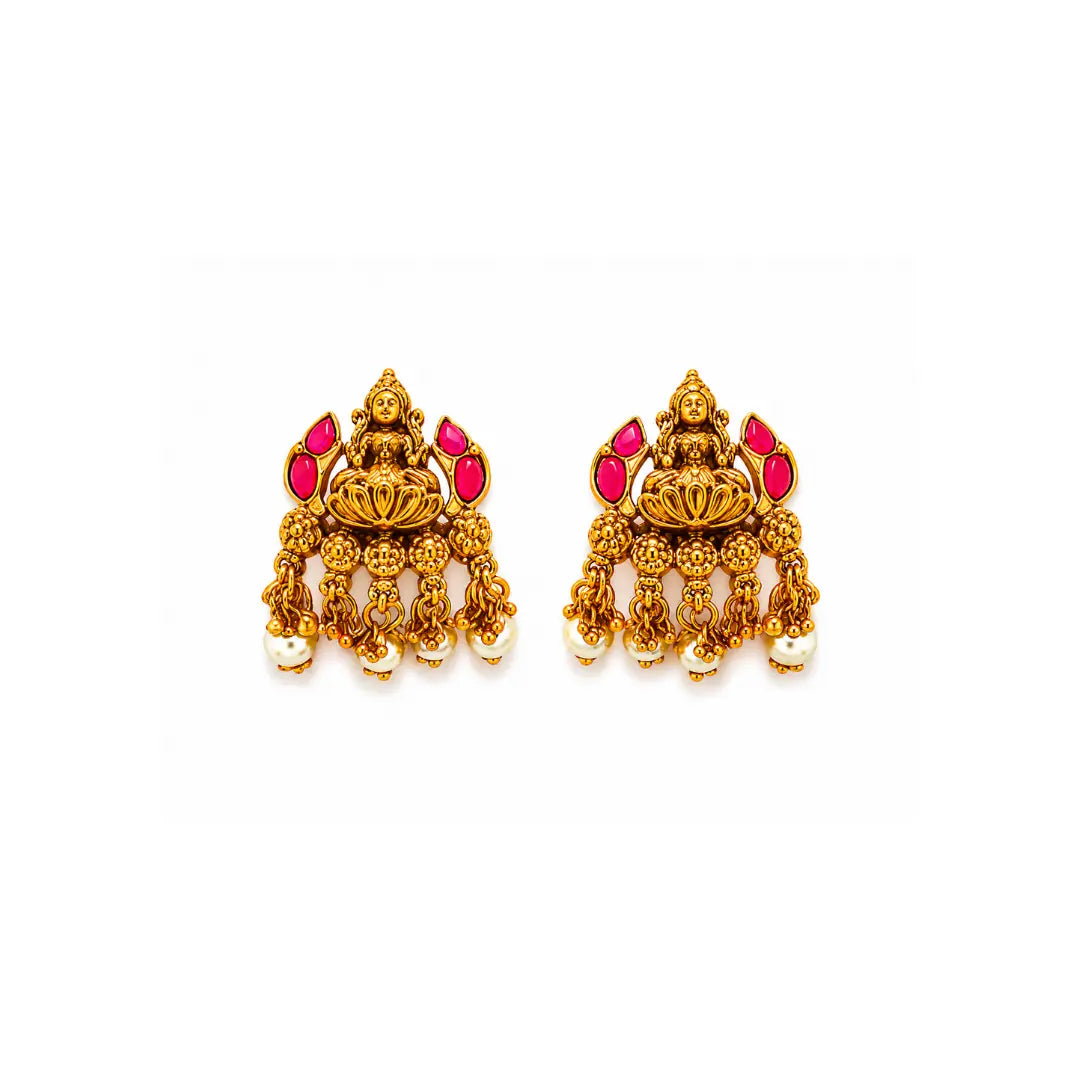 Karpagavalli Haram | Gold-Plated Wish Tree Goddess Temple Necklace J-967