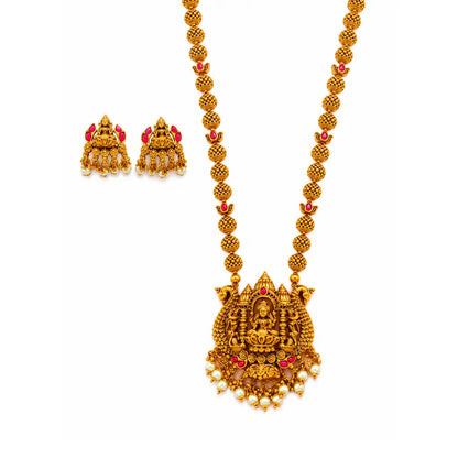 Karpagavalli Haram | Gold-Plated Wish Tree Goddess Temple Necklace J-967