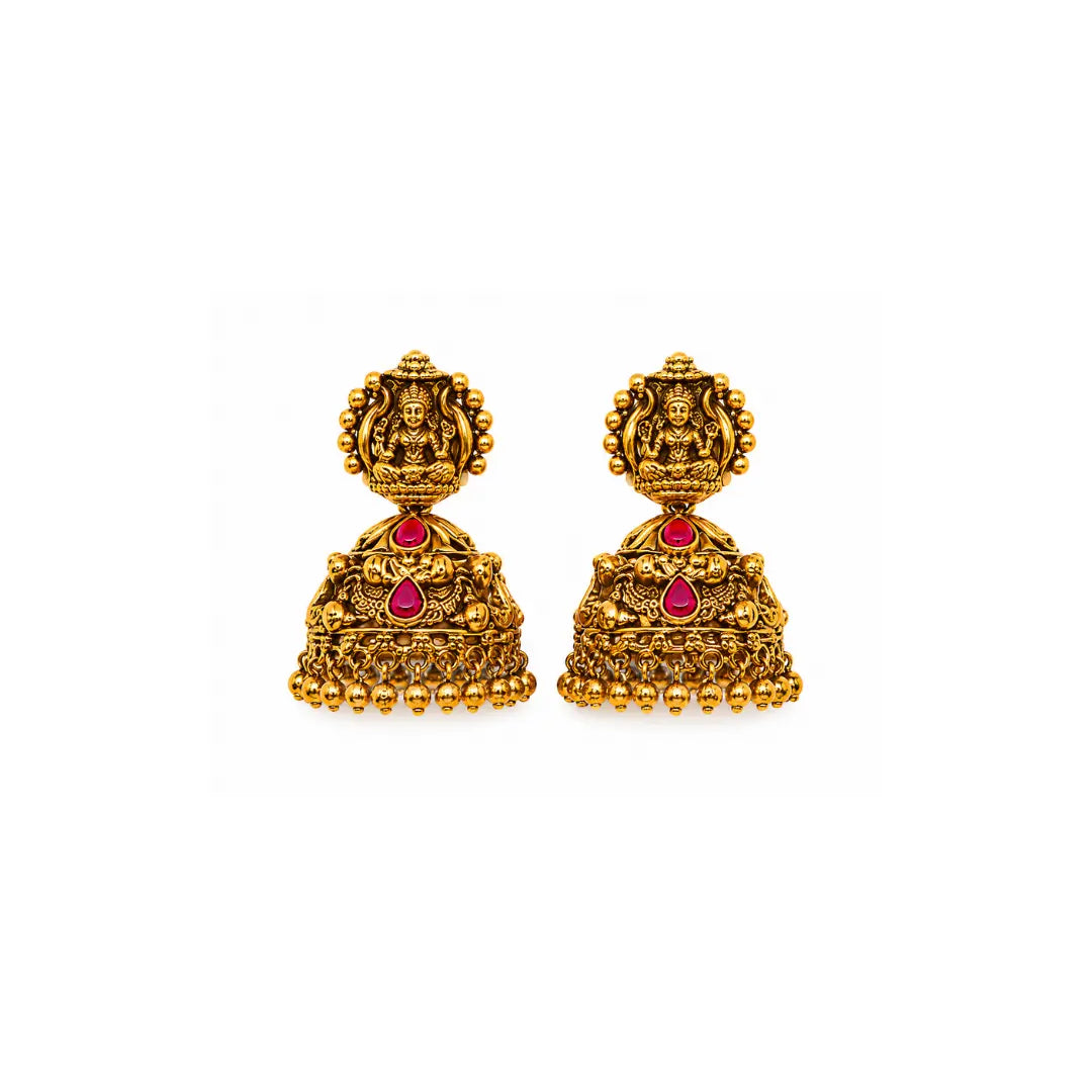 Nandini Haram | Gold-Plated Sacred Cow Temple Necklace Set