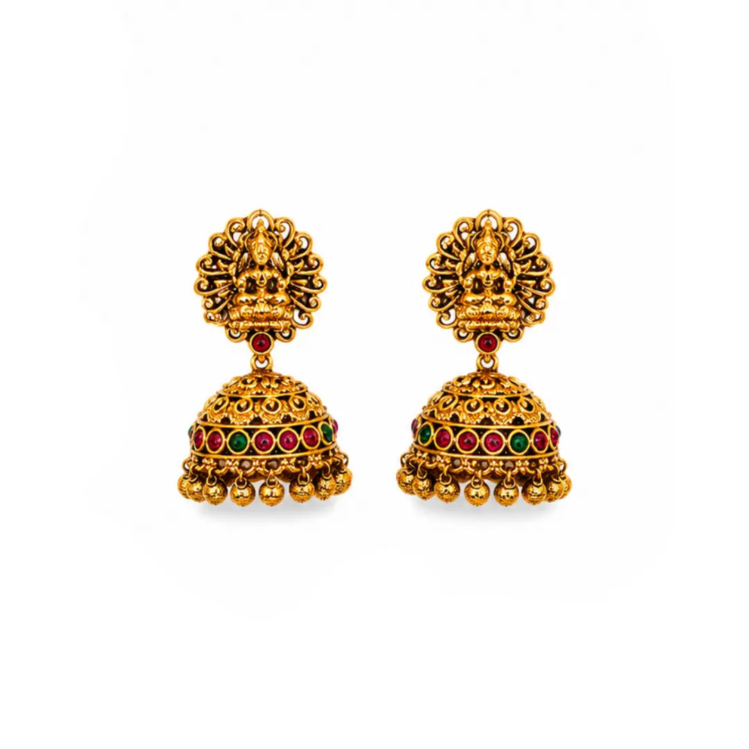 Antique Laxmi Gold-Plated Short Necklace Set