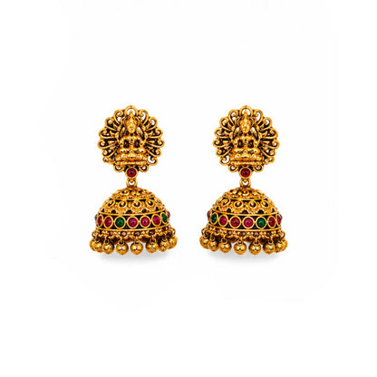 Antique Laxmi Gold-Plated Short Necklace Set
