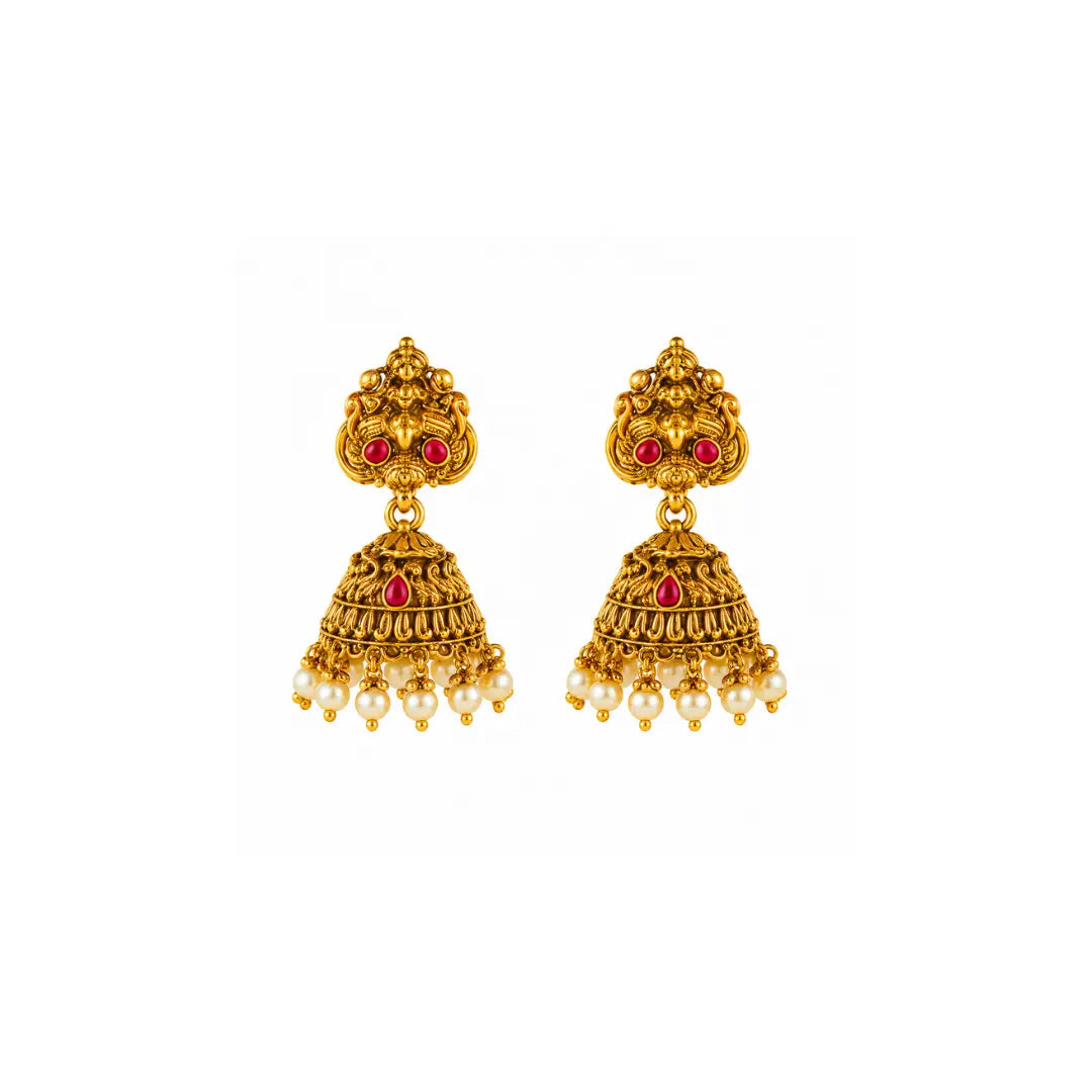 Kamala Shobha Haram Long Necklace Set | Gold-Plated Temple Jewellery