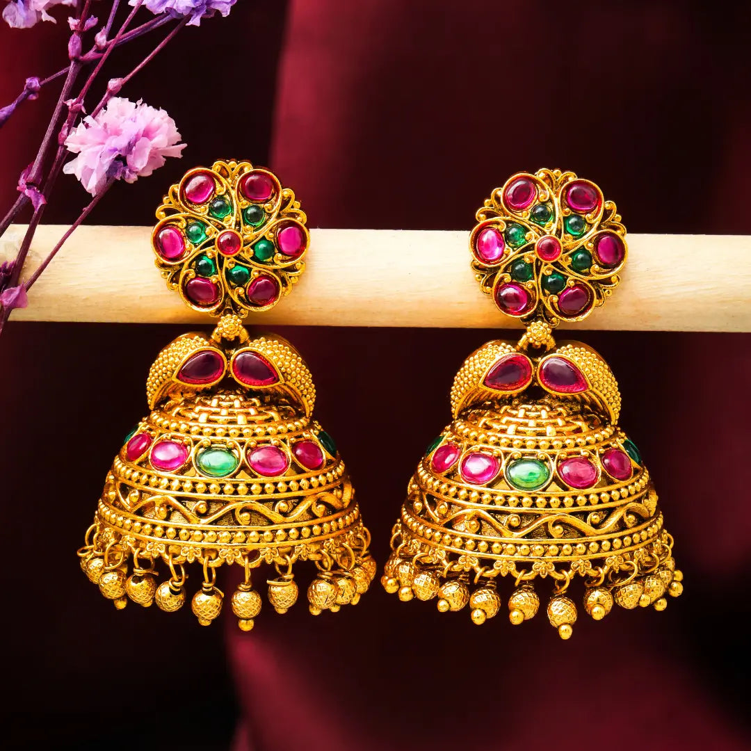 Traditional Gold-Plated Jhumka  R-1105