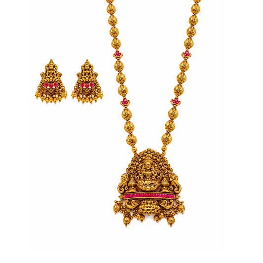 Bhavani Haram | Gold-Plated Shakti Goddess Temple Necklace Set