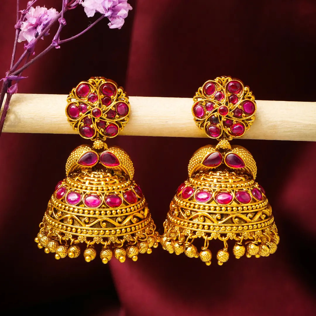 Traditional Gold-Plated Jhumka  R-1105