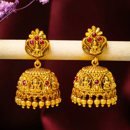 Divine Laxmi  Gold-Plated Jhumka  R-1123