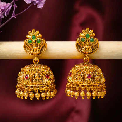 Divine Laxmi  Gold-Plated Jhumka  R-1123