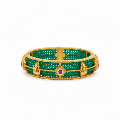 Nithya Mangala Kankana Paired Bangle | Gold-Plated Eternal Auspicious Bangle J-1119
