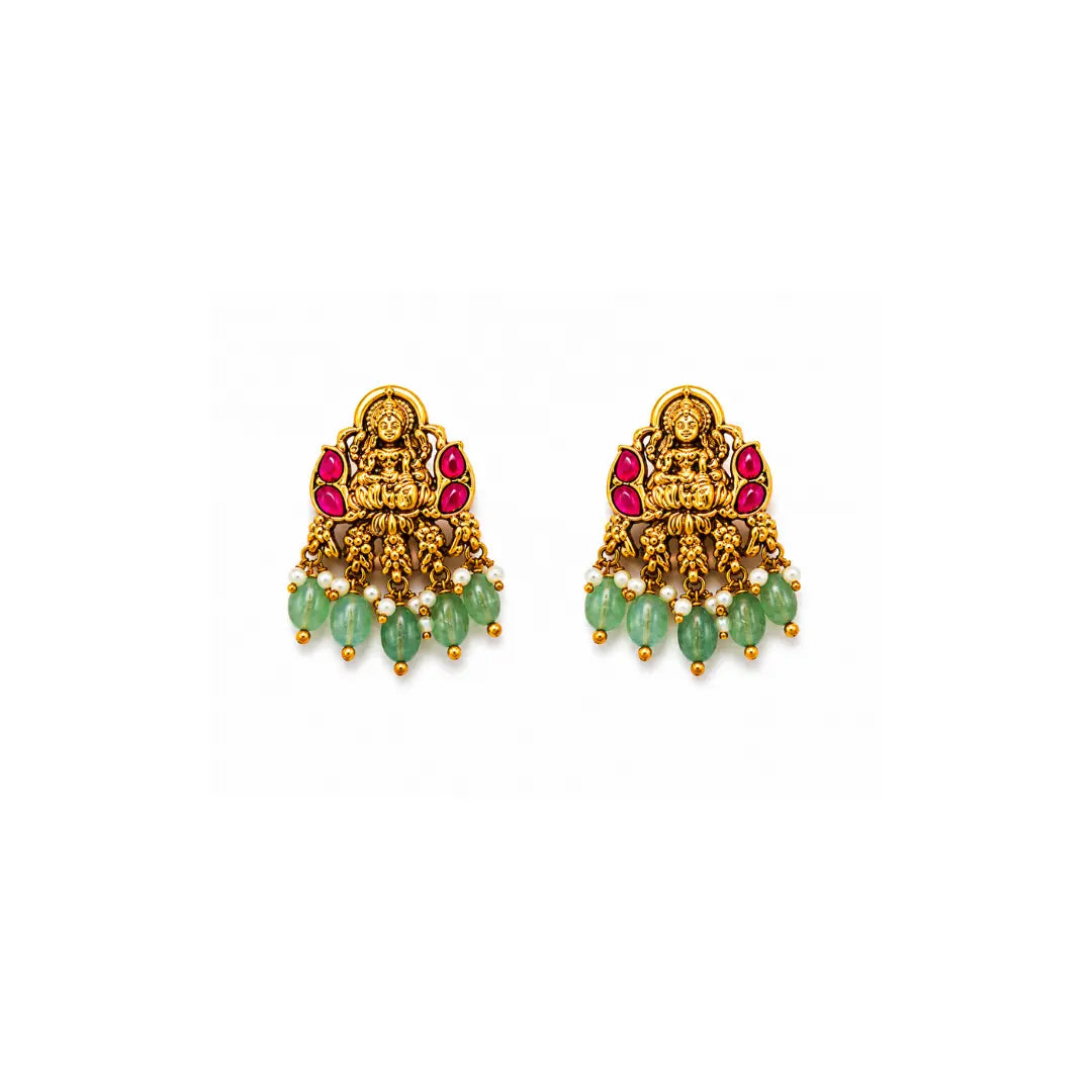 Soundarya Haram | Gold-Plated Divine Beauty Temple Necklace Set