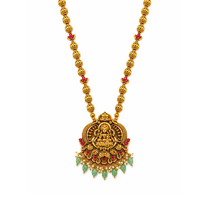 Soundarya Haram | Gold-Plated Divine Beauty Temple Necklace Set