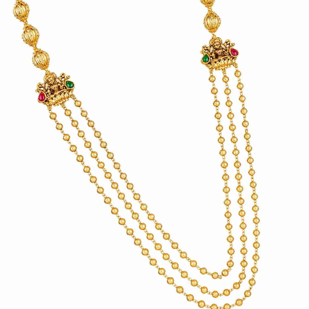 Antique Three-Layer Lakshmi Necklace Set T-50