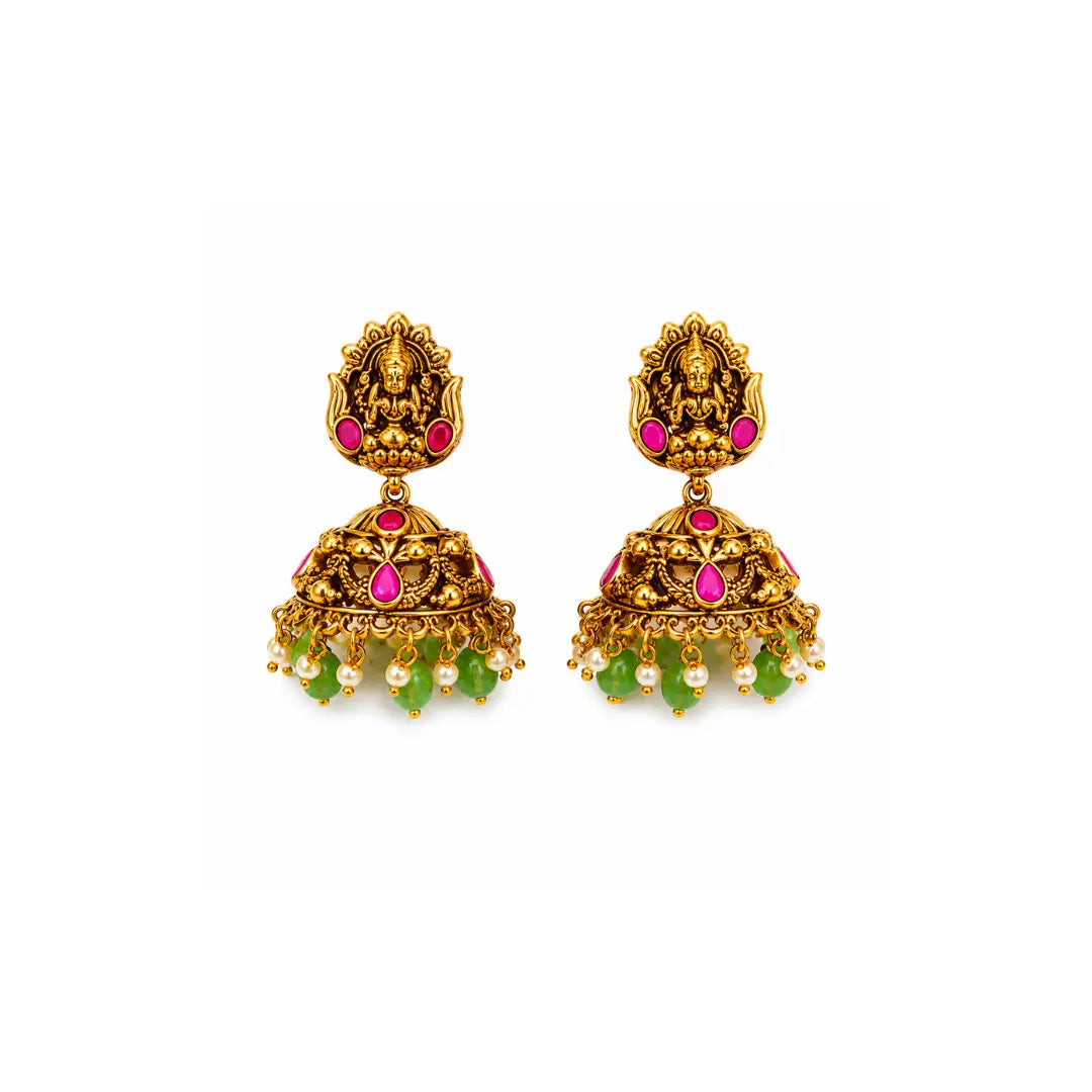 Bridal Temple Jewellery Pendant Set – Laxmi Design Gold Look