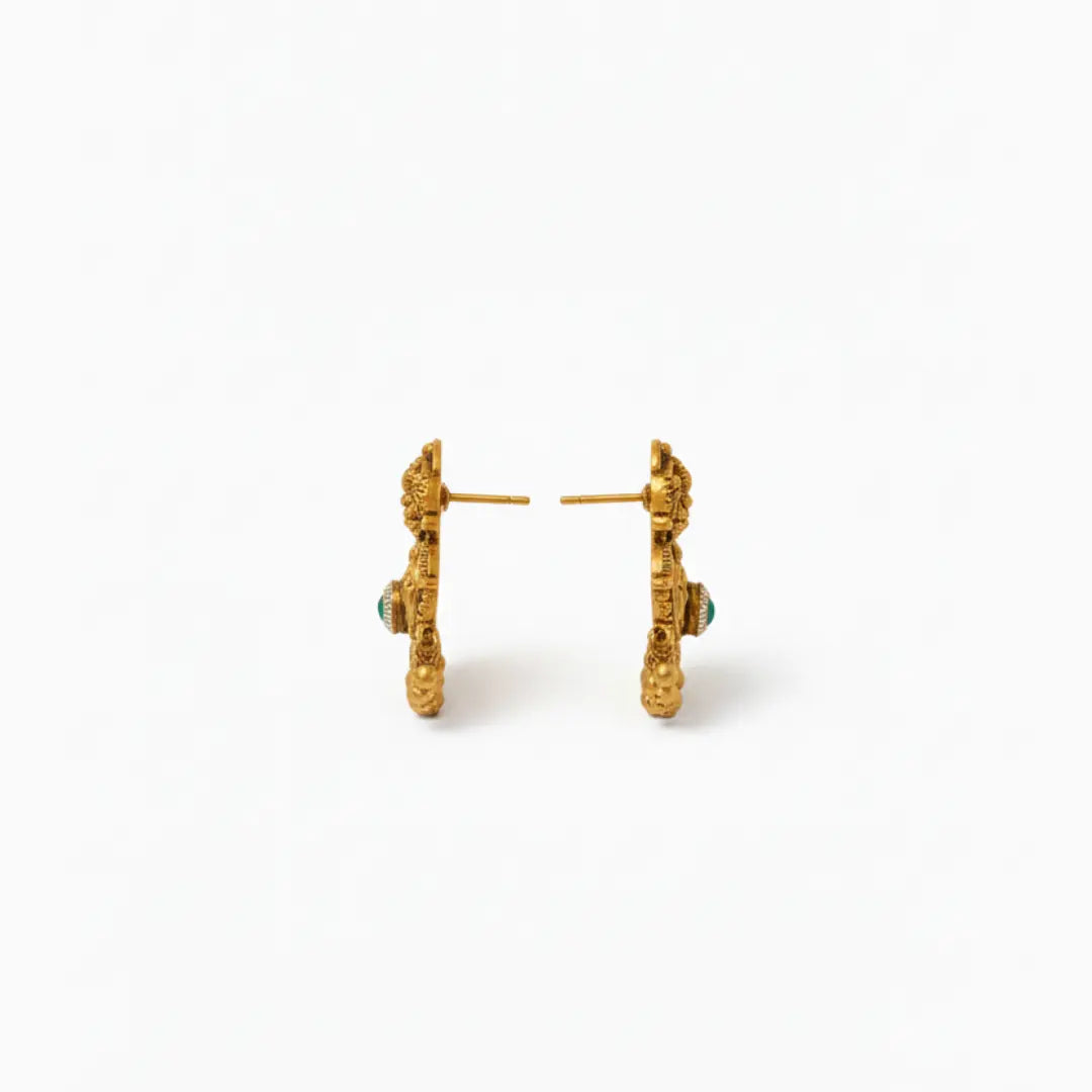 Antique Gold Temple Necklace Set | South Indian Bridal J-936