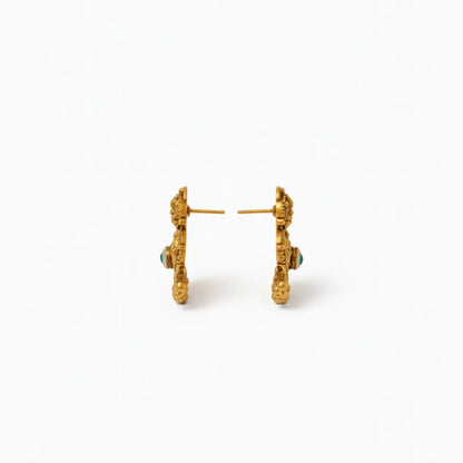 Antique Gold Temple Necklace Set | South Indian Bridal J-936