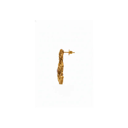Antique Gold Temple Necklace Set | South Indian Bridal J-936